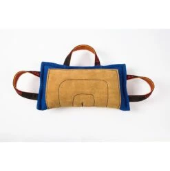 KLIN Small Bite Pillow With 3 Handles, French Linen With Leather, Soft