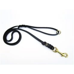 KLIN Soft Leather Leash, 10mm 1.20m (4ft) With Handle And Ring