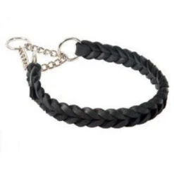Dog Supplies Store 10 KLIN Braided Leather Collar With Chain