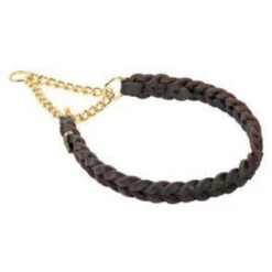 Dog Supplies Store -Dog Supplies Store Braided Collar Chain BrownBrass