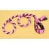 Hand Braided Dog Tug Leash With Slip Collar, Fleece And Paracord For Walking, Agility Or Flyball Pink Over Black With Pink Camouflage -Dog Supplies Store IMG 0674