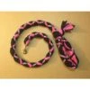 Hand Braided Dog Tug Leash With Clasp, Fleece And Paracord For Walking, Agility Or Flyball Black Over Pink With Pink Camouflage