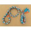 Hand Braided Dog Tug Leash With Slip Collar, Fleece And Paracord For Walking, Agility Or Flyball Teal Over Orange With White -Dog Supplies Store IMG 4681