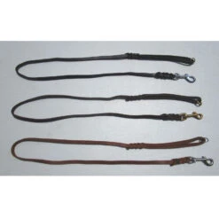 KLIN Soft Leather Leash, 10mm 95cm (3ft 2in) With Handle And Ring