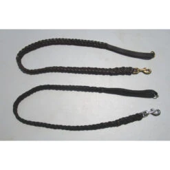 KLIN Soft Leather Leash, Fully Braided, 20mm 1.20m (4ft) With Handle And Ring