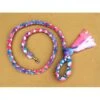 Hand Braided Dog Tug Leash With Clasp, Fleece And Paracord For Walking, Agility Or Flyball Pastell Over White With Pink And Teal -Dog Supplies Store PastellWhite PinkTeal Clasp