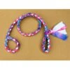 Hand Braided Dog Tug Leash With Slip Collar, Fleece And Paracord For Walking, Agility Or Flyball Pastell Over White With Pink And Teal 1 Hand Braided Dog Tug Leash With Slip Collar, Fleece And Paracord For Walking, Agility Or Flyball Pastell Over White With Pink And Teal -Dog Supplies Store PastellWhite PinkTeal Slip