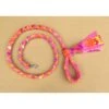 Hand Braided Dog Tug Leash With Clasp, Fleece And Paracord For Walking, Agility Or Flyball Pink/Purple Tie-Die Over Pink With Gold And Pink -Dog Supplies Store PinkTieDiePink GoldPink Clasp