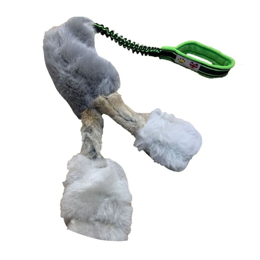 PAWS POCKET The Waggle With Sheep And Rabbit Skin, Squeakers And Bungee 4 PAWS POCKET The Waggle With Sheep And Rabbit Skin, Squeakers And Bungee - Image 2