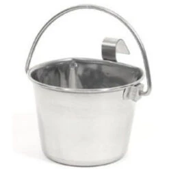 Stainless Steel Flat Sided Pail, Bucket With Handle And Hook(s)