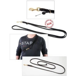 KLIN Soft Leather Leash, 3 Functions, 12mm