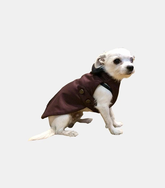 Luxury Dog Coat Burgundy Waterproof Silk From Paris, France 4 Luxury Dog Coat Burgundy Waterproof Silk From Paris, France - Image 2